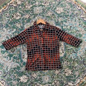 Motivation | VTG button Up 3/4 sleeve top | medium